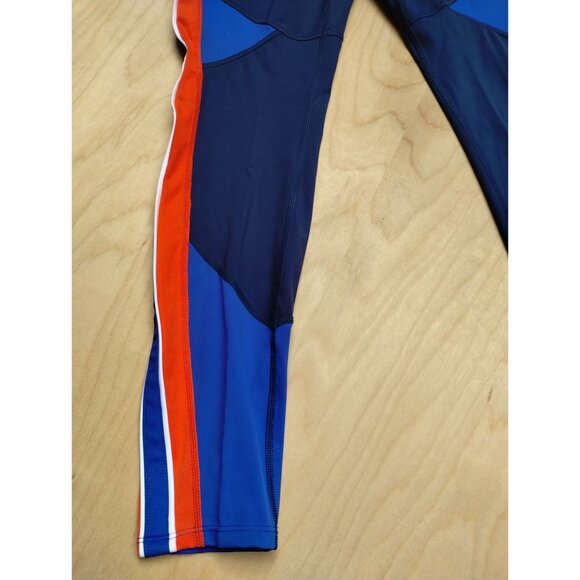 Avia Womens Flex-Tech Crop Leggings Blue/Orange Size Small 4-6 High Compression - Picture 2 of 12